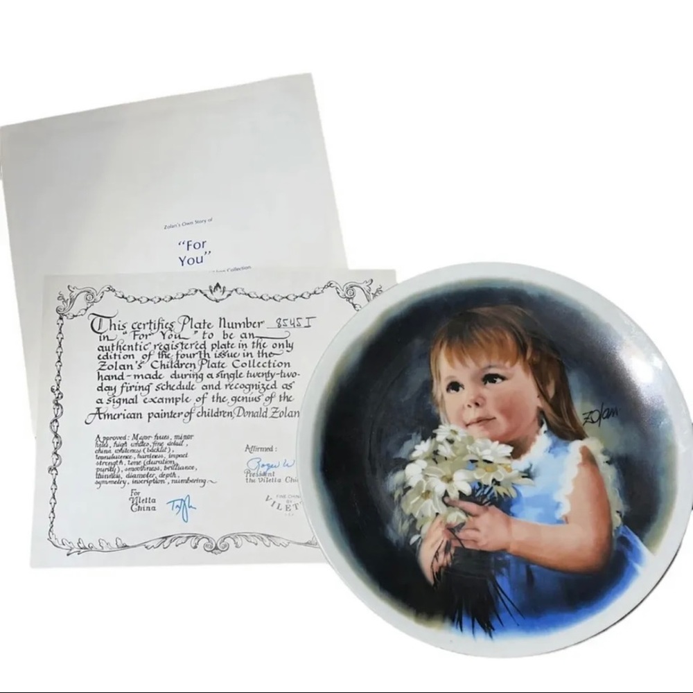 Vintage Collectible Donald Zolan Children Plate Collection 1981 For You